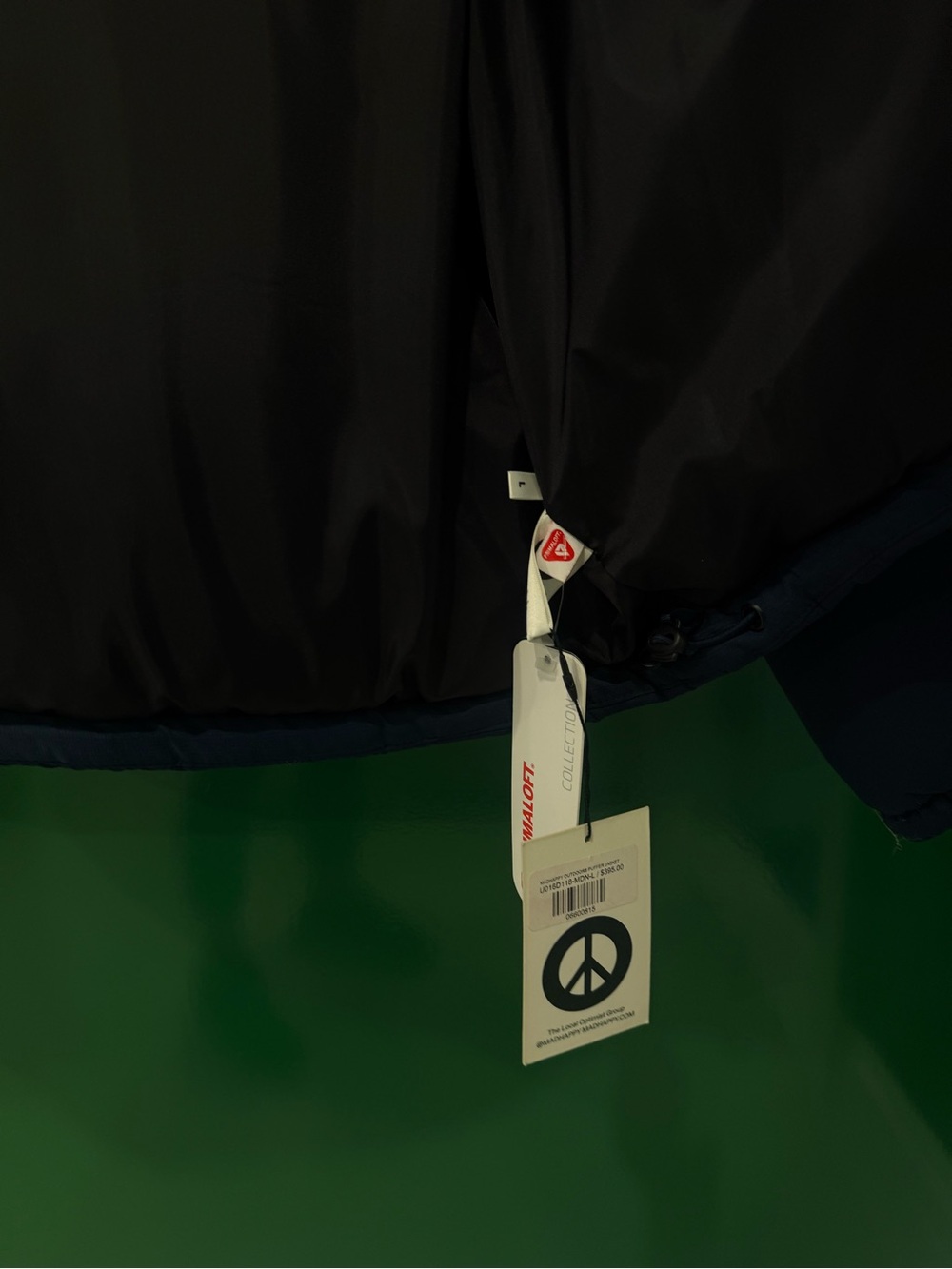 Navy Puffer Jacket with Hood - Picture 3 of 5